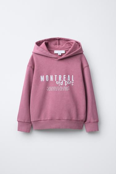 SLOGAN PRINT HOODIE - Pink / White by Zara