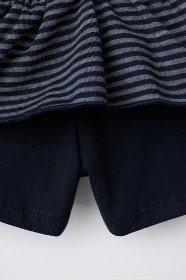 STRIPED RUFFLED BERMUDA SKORT - Blue by Zara - Image 3