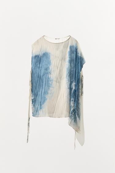 TOP ASYMÉTRIQUE IMPRIMÉ LIMITED EDITION - Écru de Zara - Image 5