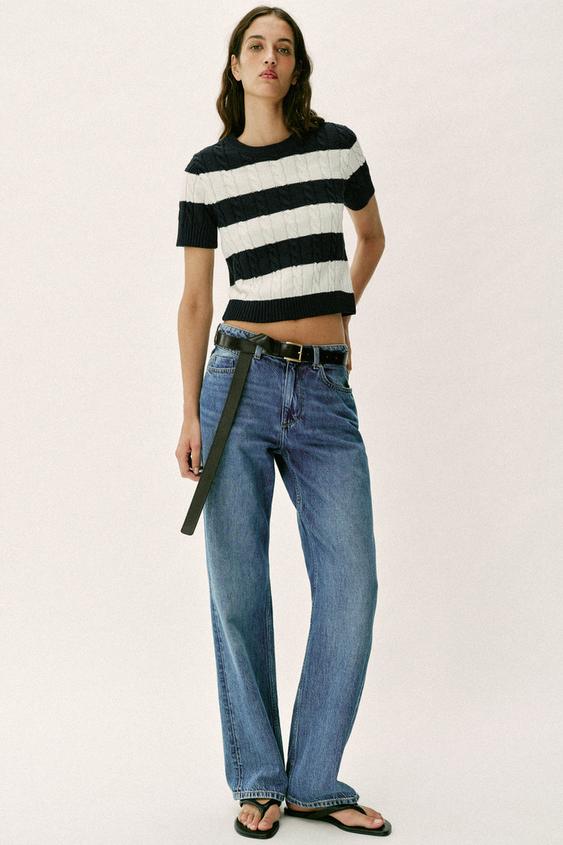 CABLE KNIT STRIPED JUMPER from Zara - $45.90