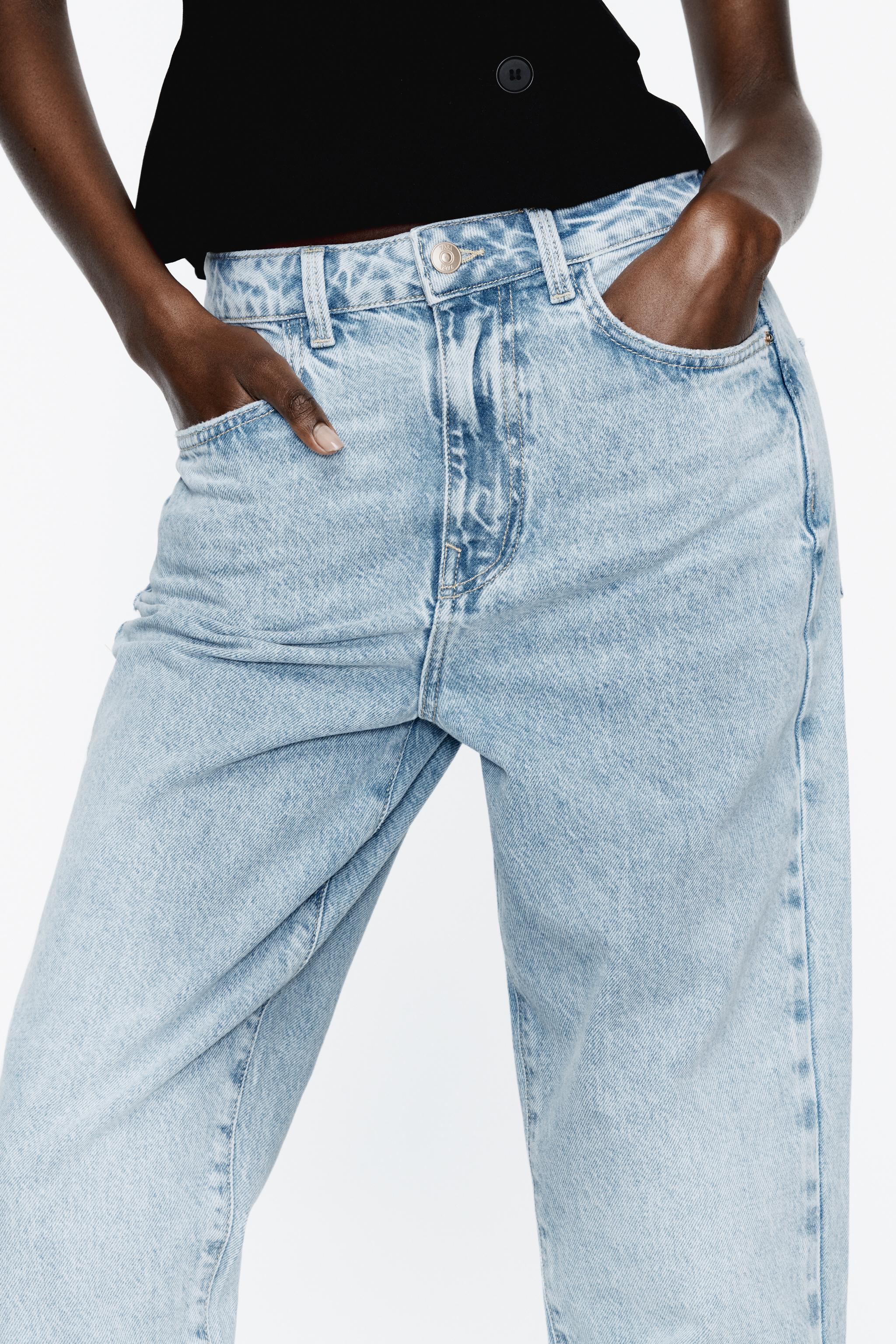 Jean mom taille online haute zara