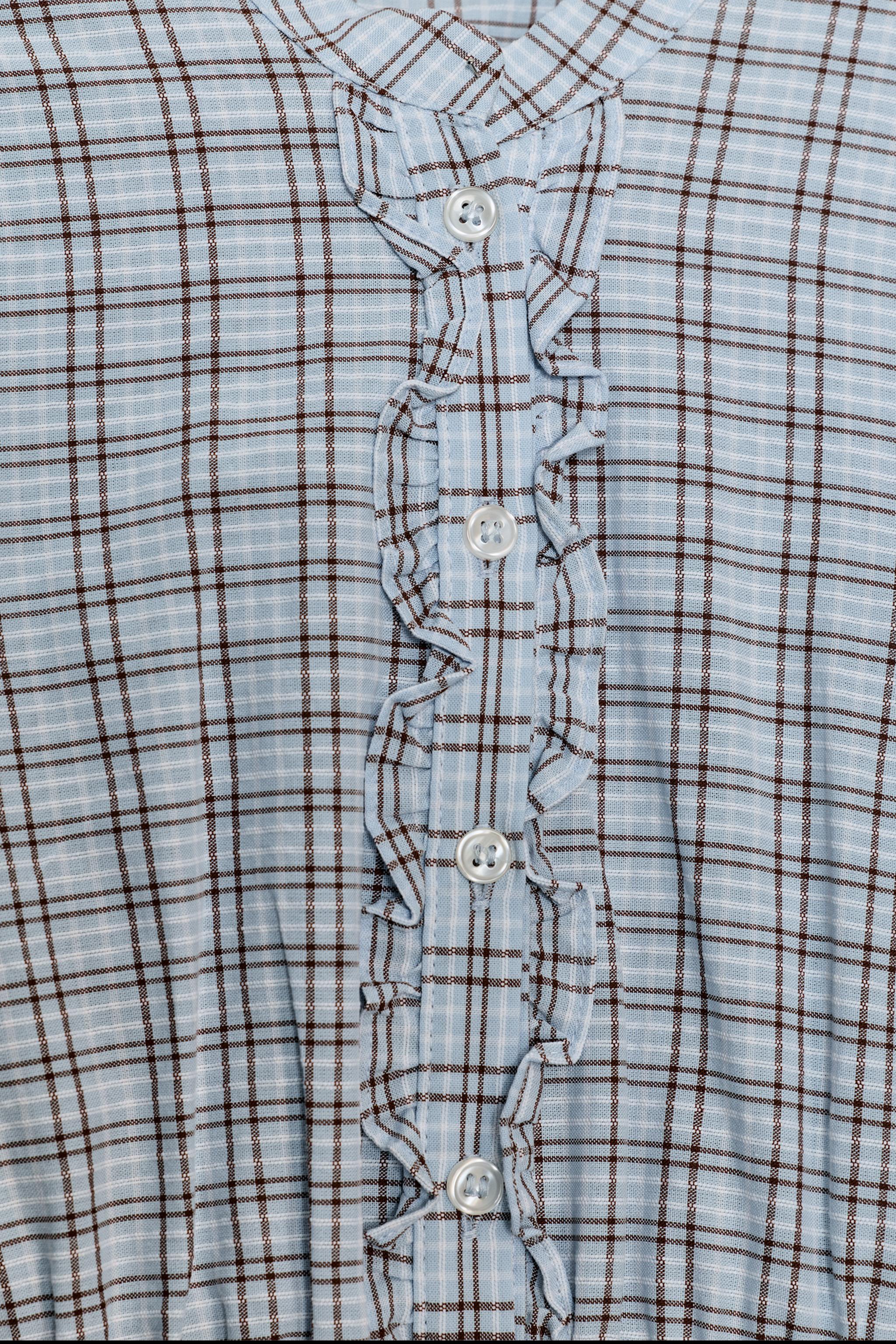 RUFFLED PLAID SHORT DRESS