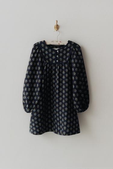 Zara FLORAL PRINT DRESS - Blue