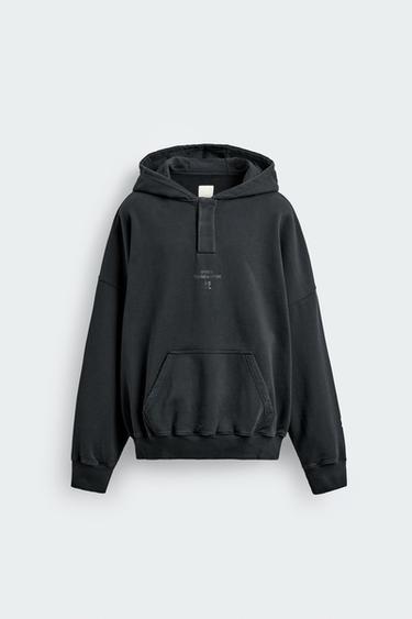 Zara HOODIE POUCH POCKET SWEATSHIRT X SR_A - Blue