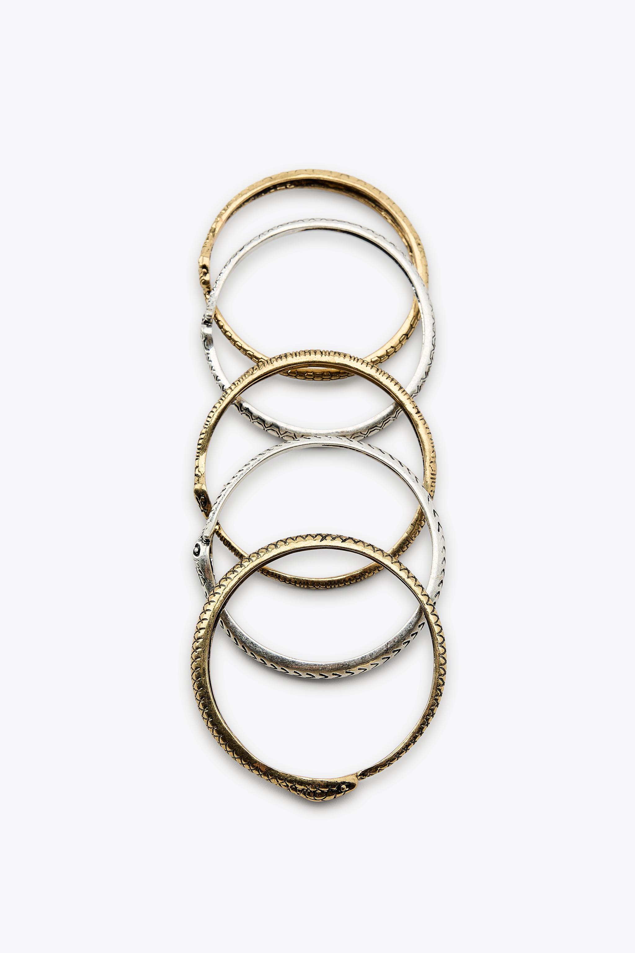 5-PACK OF SNAKE BRACELETS - Gold / Silver | ZARA United States