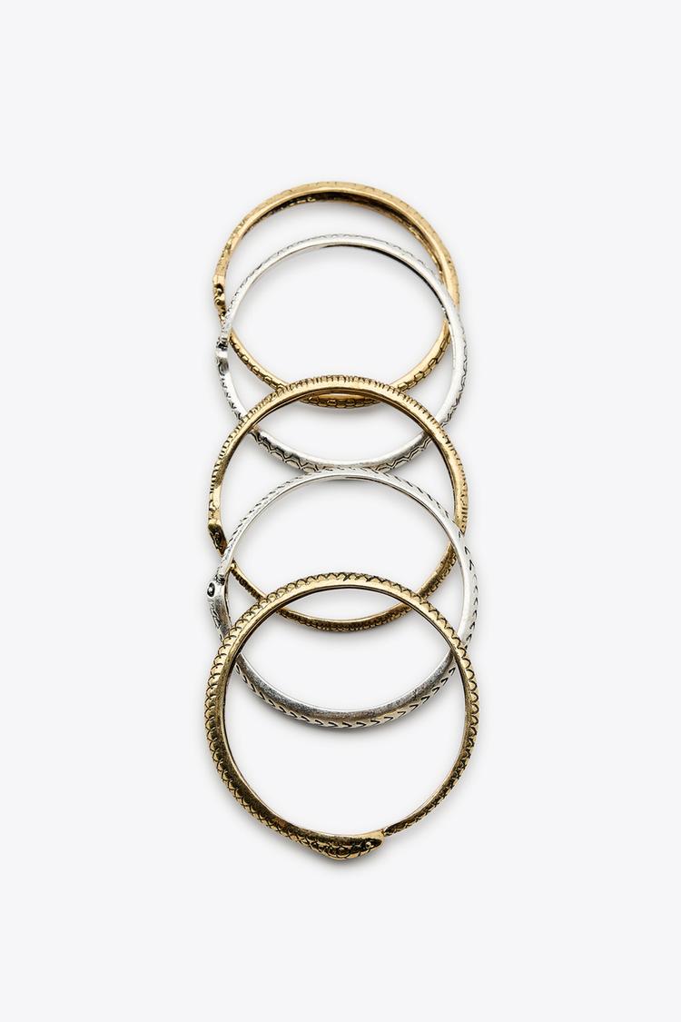 5 PACK OF SNAKESKIN PRINT BRACELETS