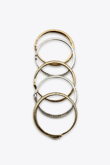 5 PACK OF SNAKESKIN PRINT BRACELETS - Gold / Silver by Zara - Image 3