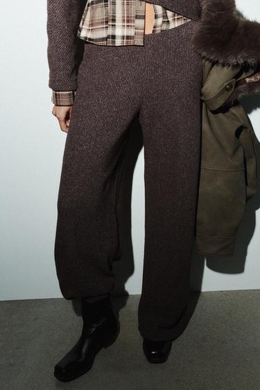 PANTALON LARGE SOFT - Marron chiné de Zara - Image 2