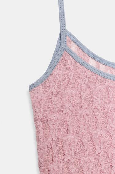LACE STRAPPY TOP - Pastel pink by Zara - Image 6