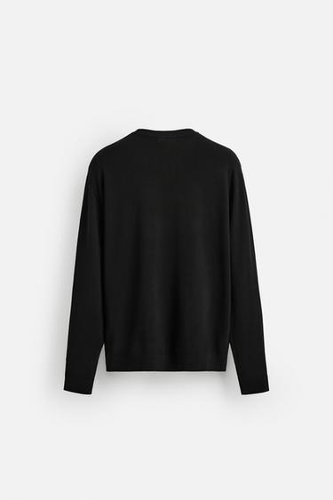 PULL STRUCTURÉ MÉLANGE VISCOSE - Noir de Zara - Image 7