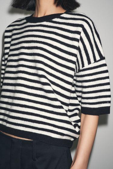 PULL À RAYURES 100 % LAINE - rayures de Zara - Image 5