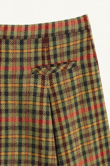 LIMITED EDITION HOUNDSTOOTH SKIRT WITH WOOL - orange-green by Zara - Image 6