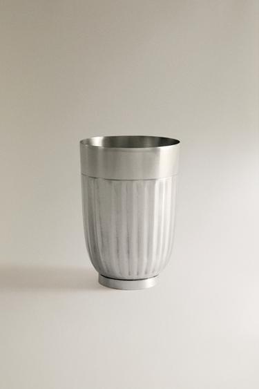 Zara WAVY METAL TOOTHBRUSH TUMBLER - Silver - Image 0