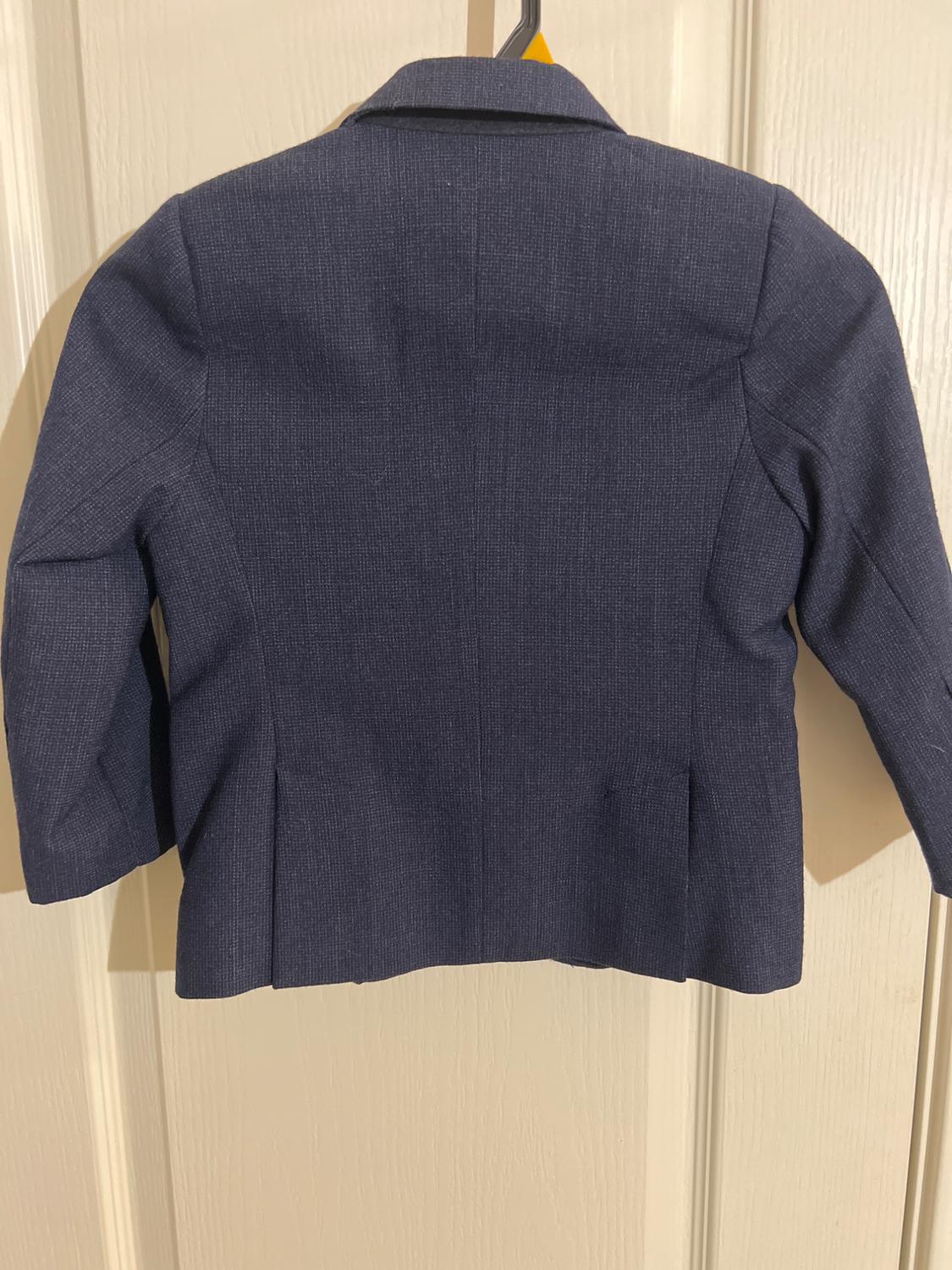 ZARA KIDS BOYS NAVY TEXTURED SUIT SET POCKET SQUARE SIZE 4 104CM - Image 2