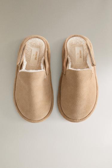 CHILDREN'S WARM LEATHER CLOGS - Brown by Zara - Image 2