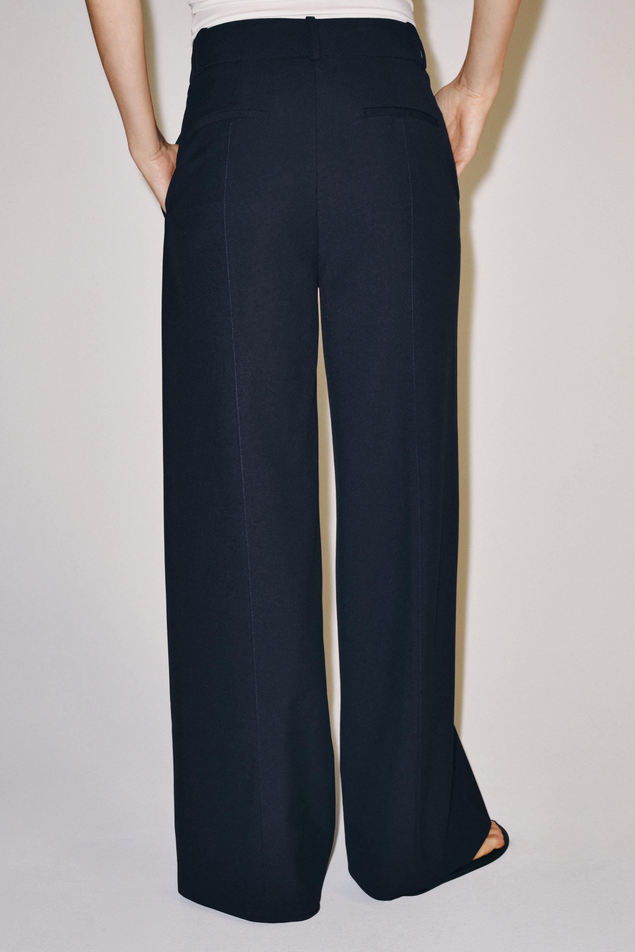 ZW COLLECTION ワイドパンツ - ネイビーブルー | ZARA Japan / 日本