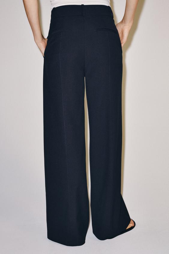 ZW COLLECTION WIDE-LEG TROUSERS - Navy blue by Zara - Image 2