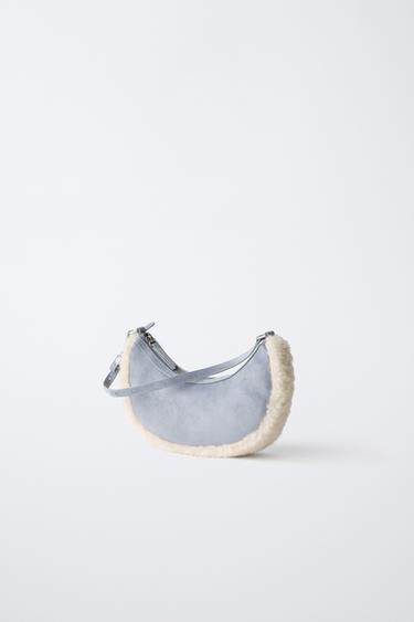 SHEARLING SHOULDER BAG — Blue 2