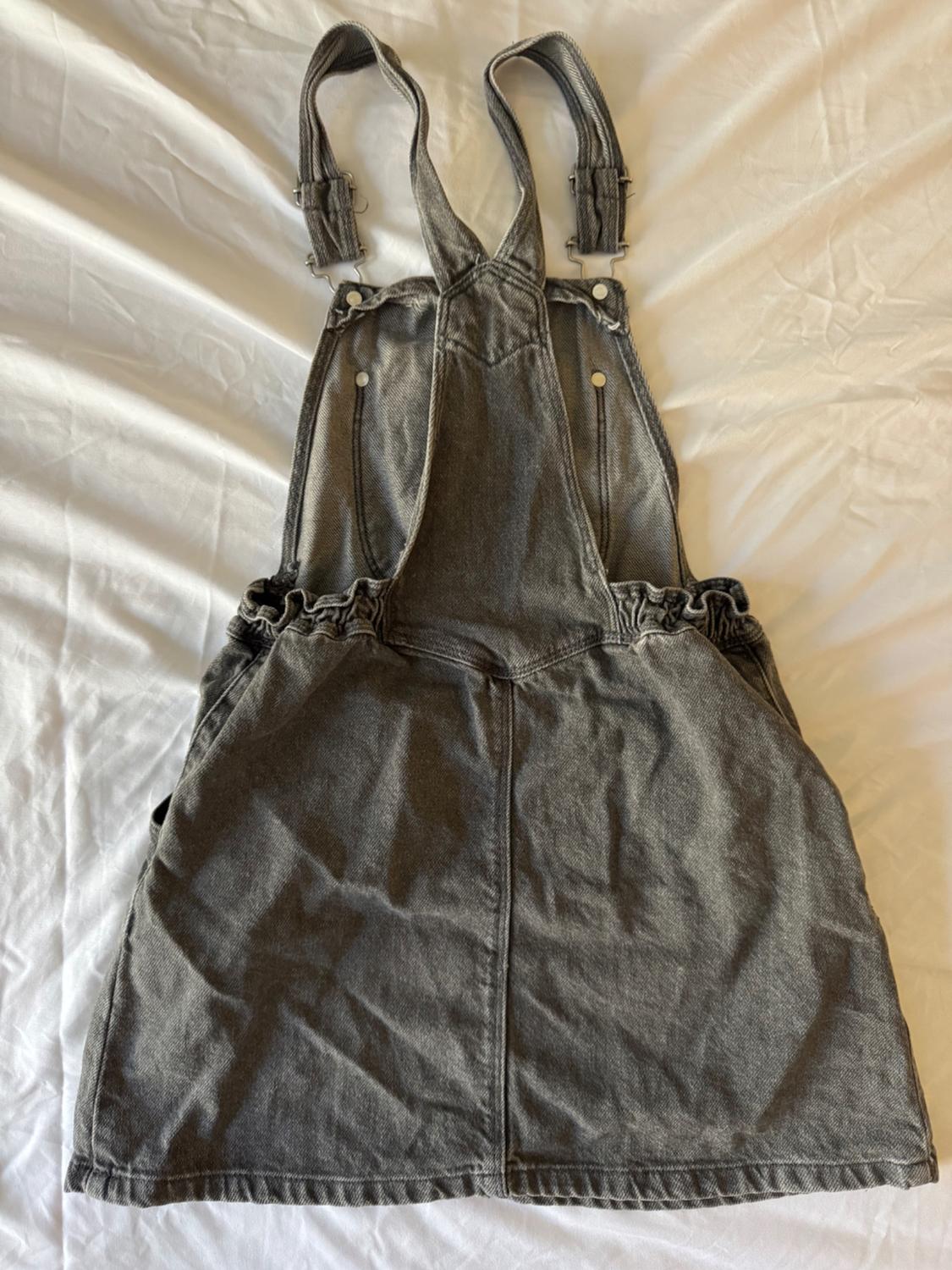 ACID BLACK DENIM PINAFORE DRESS - Image 2
