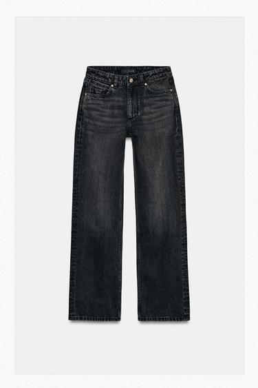 JEANS Z.03 REGULAR FIT TAILLE HAUTE LONG - Noir de Zara