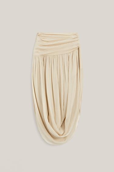 Jupe midi détail ceinture large - LIMITED EDITION - Écru de Zara
