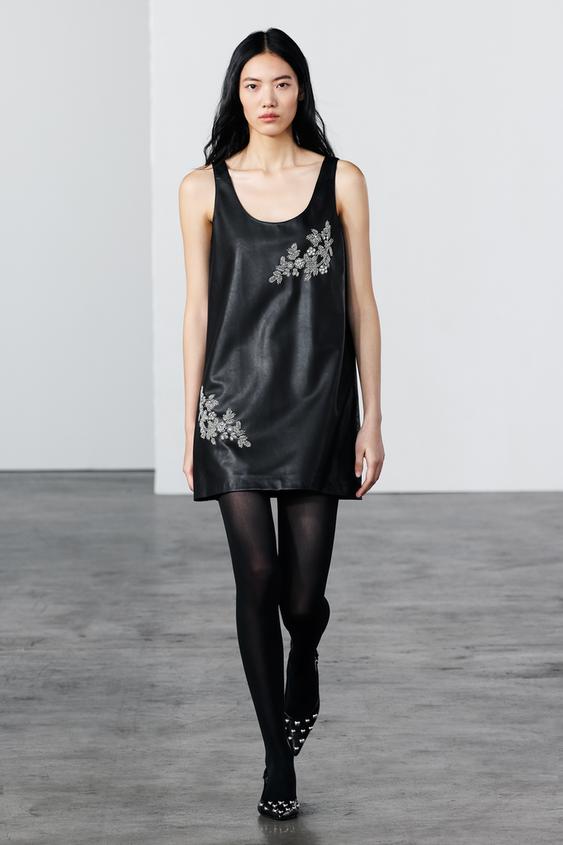 Ecopelle Zara Vestito In Pelle Faux Leather Dress Vestito Pelle