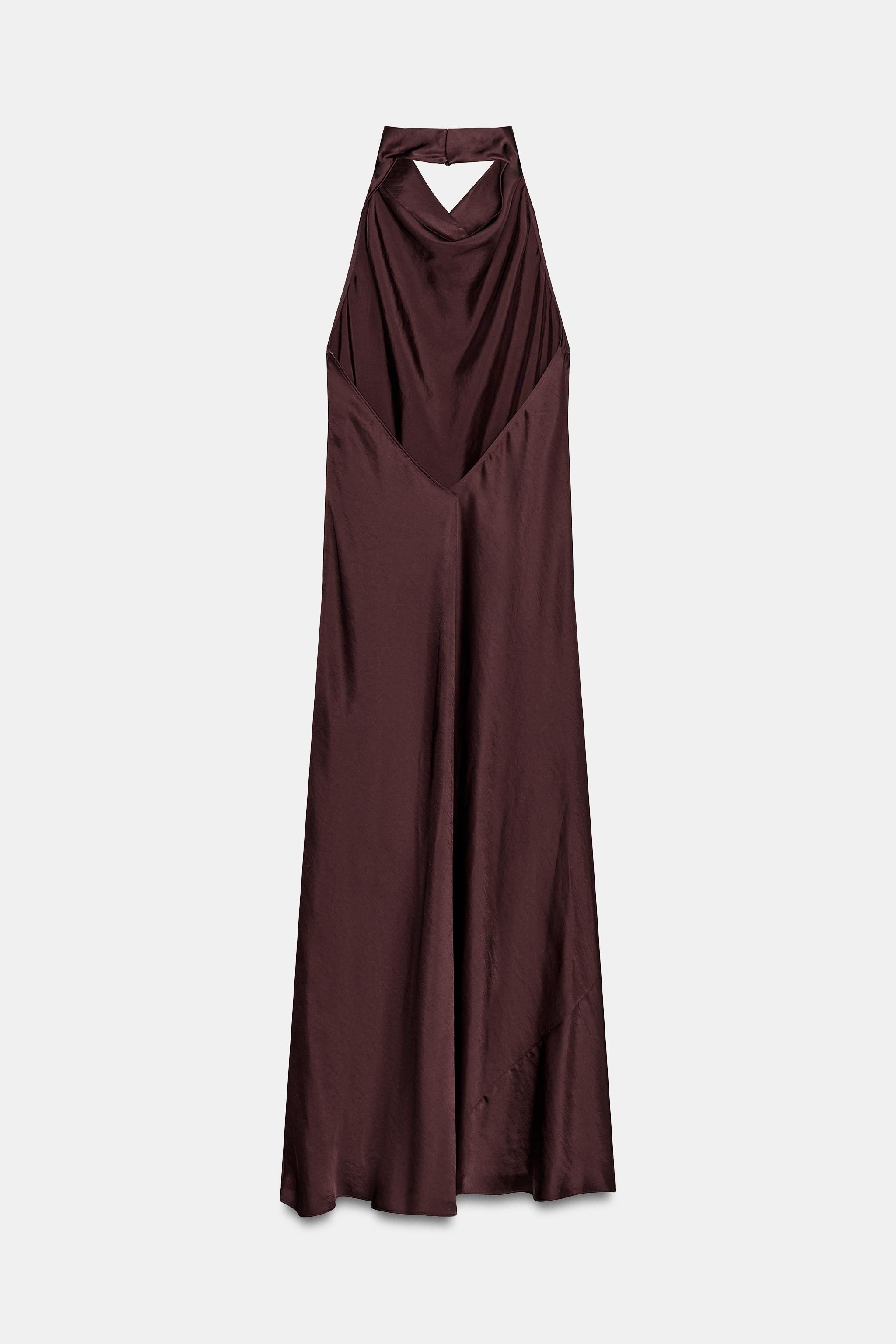 ROBE MI-LONGUE SATINÉE HALTER ZW COLLECTION