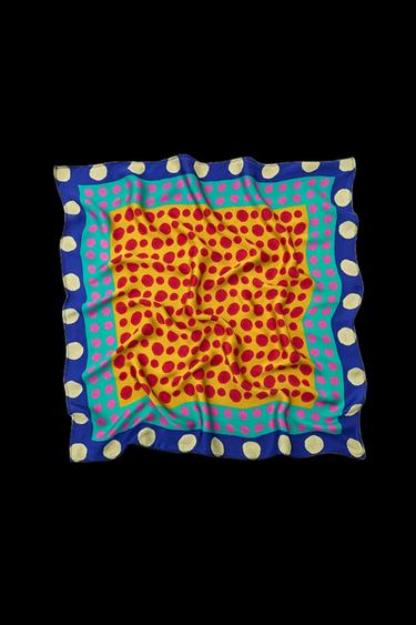 DOTTED PRINT SCARF - Blue by Zara