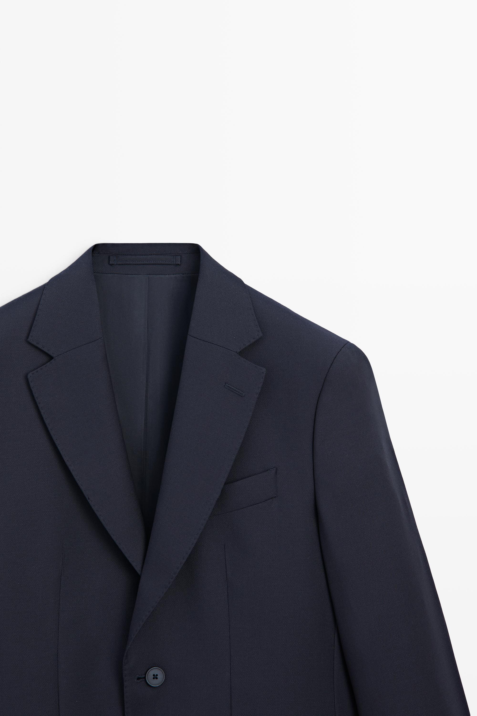 Textured suit blazer