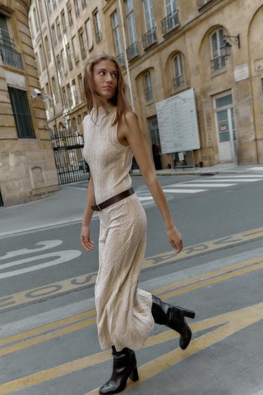 LONG JACQUARD DRESS - Mid-ecru by Zara