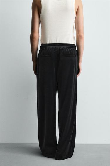 PANTALON COUPE DÉCONTRACTÉE EN VELOURS - Noir de Zara - Image 2
