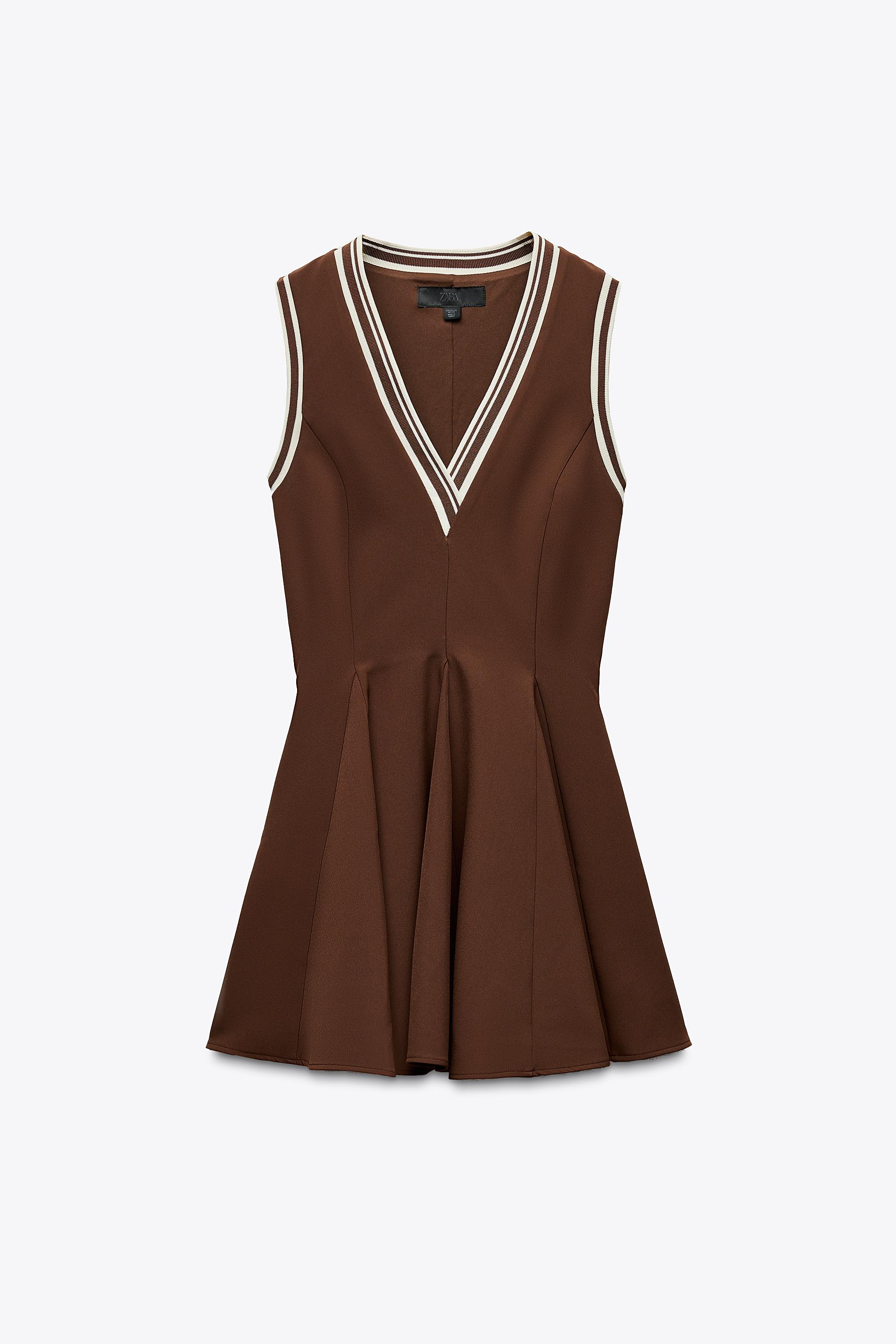 ZARA ゴデットリブワンピース 2180/307 ゴデットリブワンピース - キャラメル | ZARA Japan / 日本