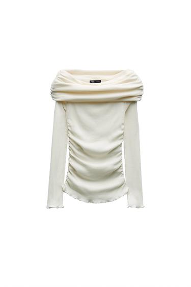 RUCHED STRAPLESS TOP