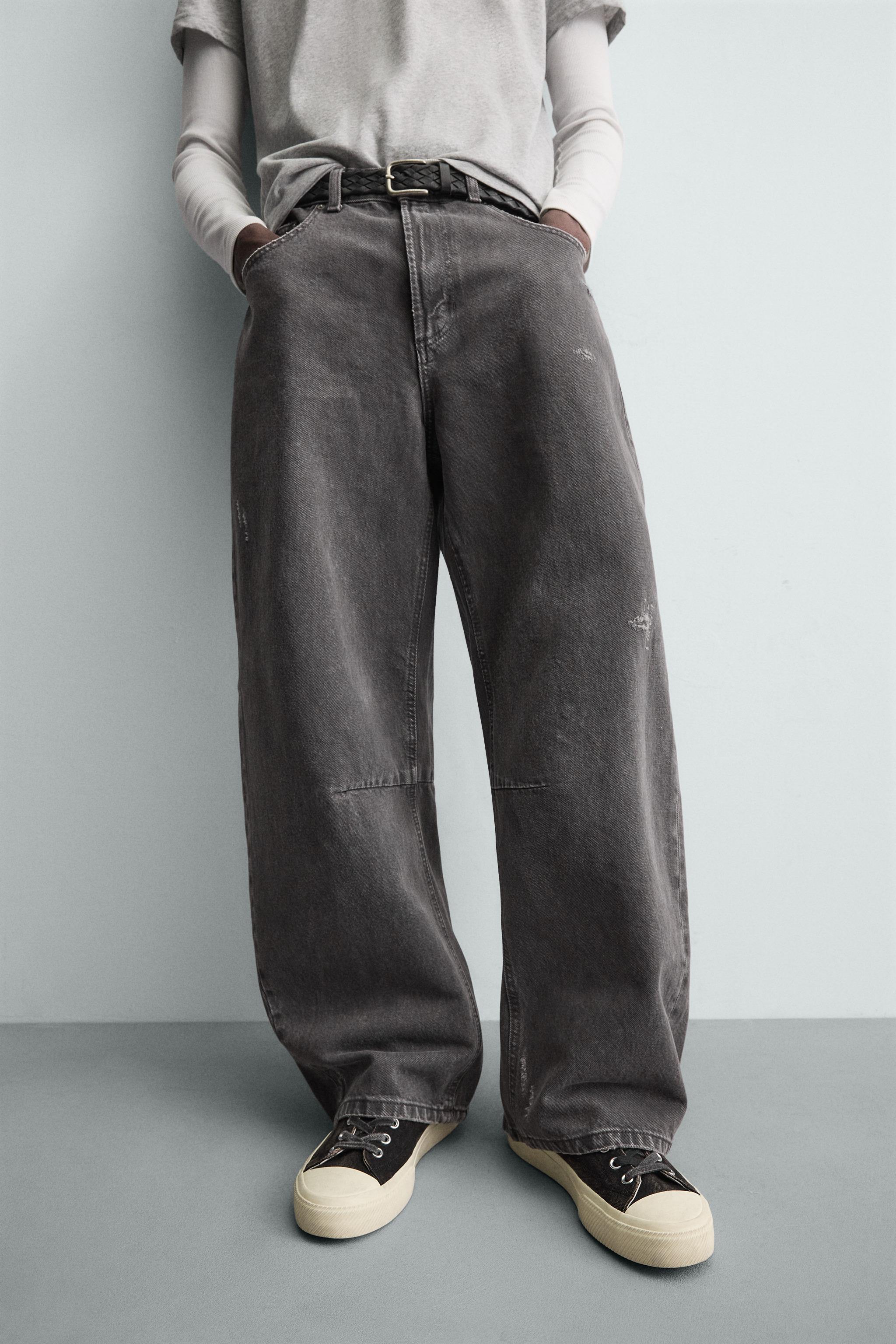 PANTALON BARREL FIT DÉLAVÉ