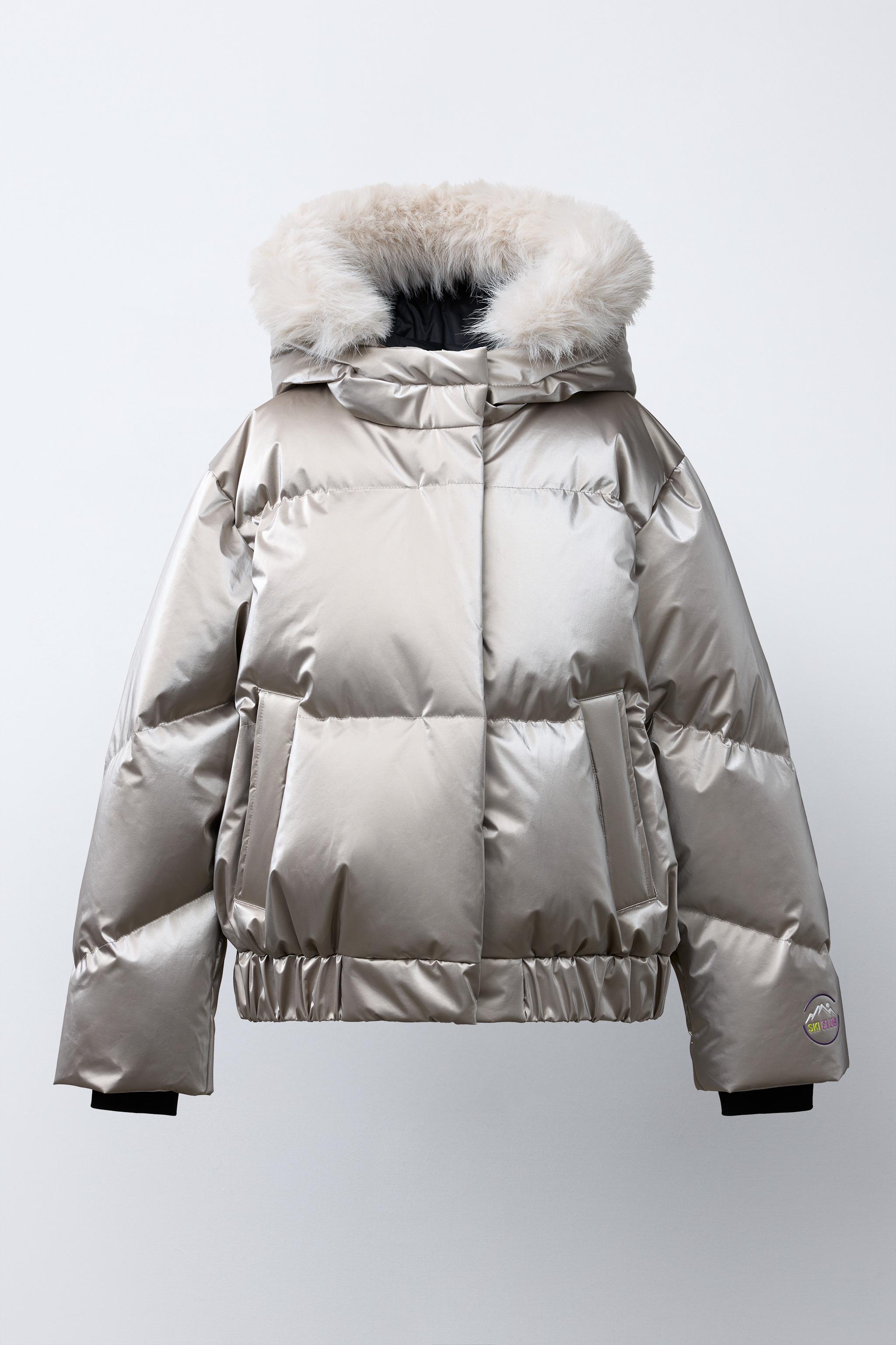 METALLIC DOWN FEATHER WATER RESISTANT AND WINDPROOF RECCO® SYSTEM SKI COLLECTION PUFFER JACKET