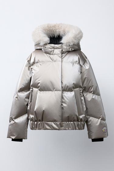 METALLISK WATER-RESISTANT OG WINDPROOF DYNEJAKKE MED RECCO® SYSTEM SKI COLLECTION - Cava fra Zara - Billede 0