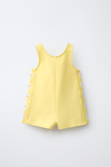 MONO CORTO FLORES PUNTO CROCHET - Amarillo de Zara - Imagen 0