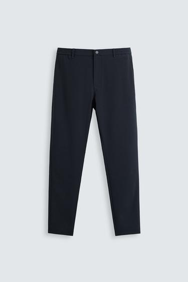 SLIM FIT COMFORT TROUSERS - Navy blue by Zara