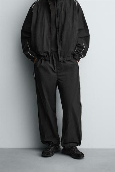CONTRAST TECHNICAL JOGGER TROUSERS - Black by Zara