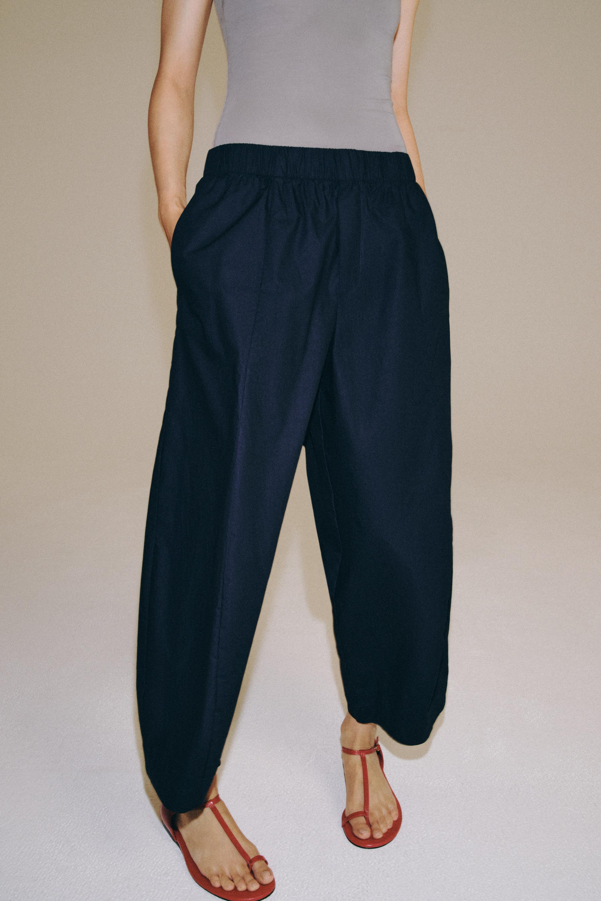 Zara ZW COLLECTION BARREL PANTOLON görsel 4