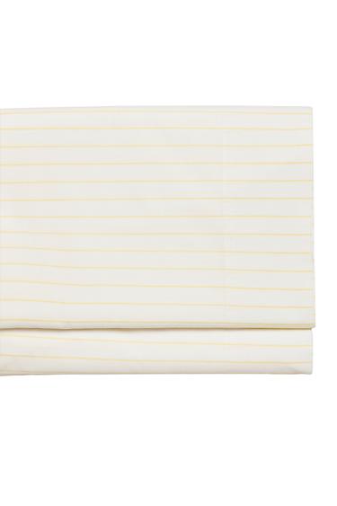 STRIPED WASHED COTTON FLAT SHEET - Yellow by Zara