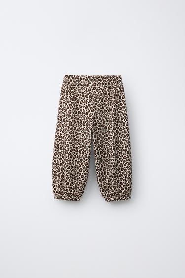 PANTALON BOUFFANT ANIMAL PRINT - Beige clair de Zara - Image 1