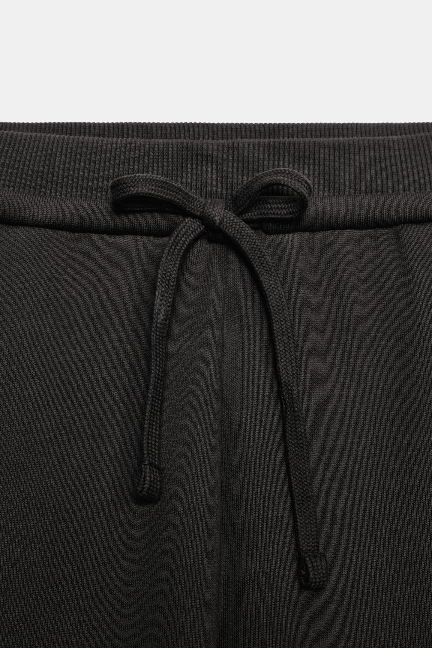 Женские брюки Zara Fleece Drawstring, цвет: Антрацитовый серый — фото 7