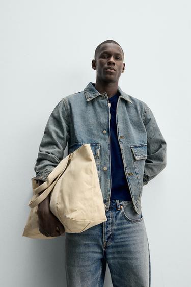 SURCHEMISE EN JEAN REGULAR FIT - Bleu pastel de Zara - Image 5