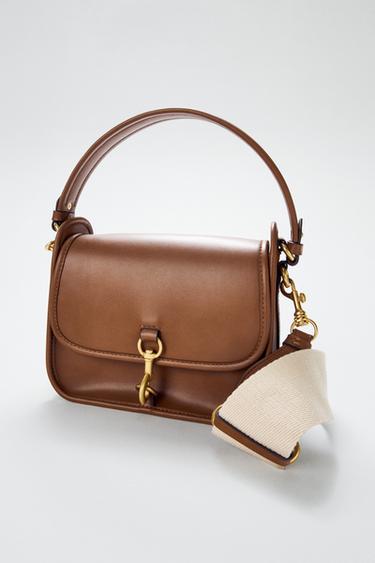 CROSSBODY BAG WITH CLASP DETAIL - Dark tan by Zara