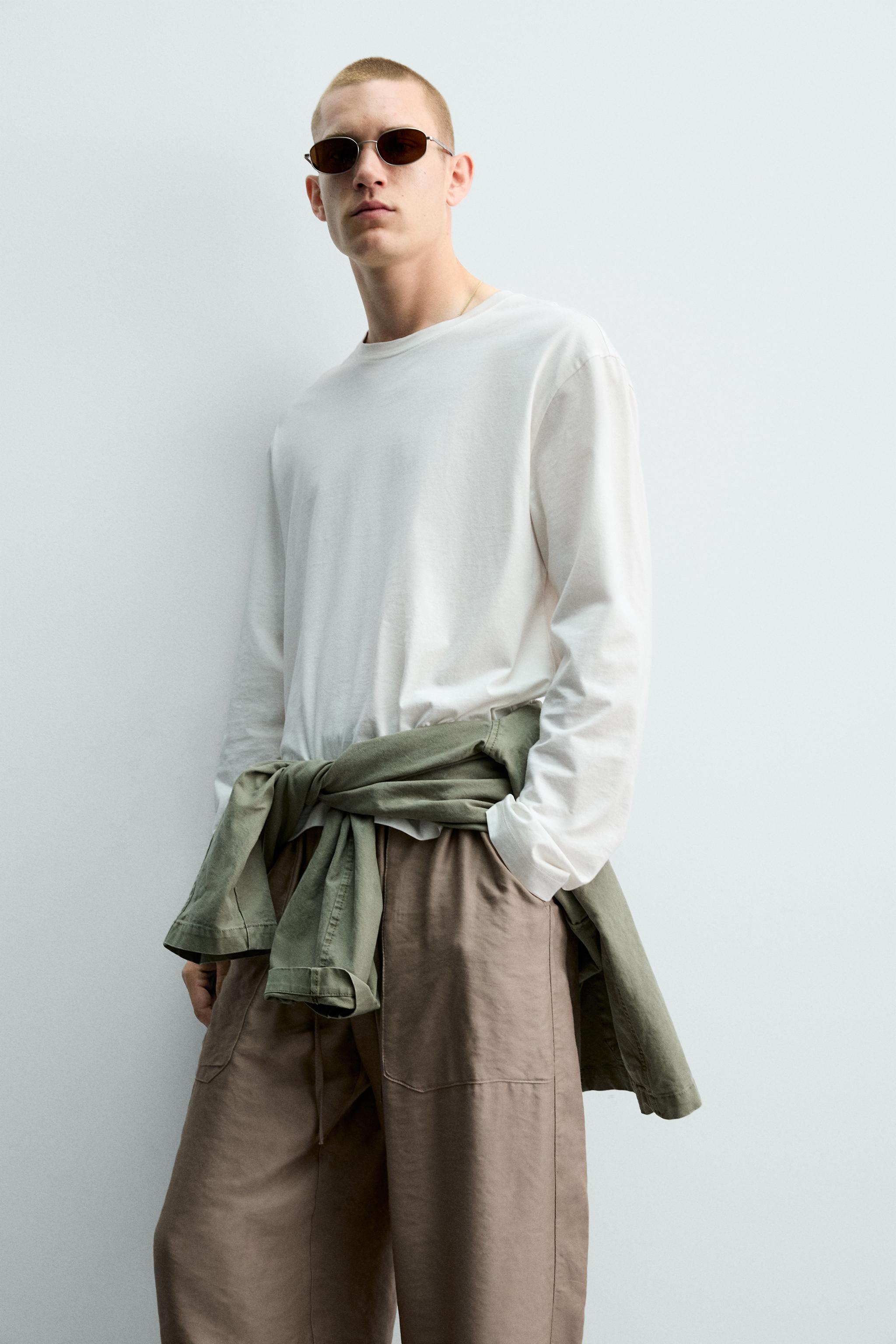 Мужские брюки Zara RELAXED FIT FLOWY PANTS — фото 6