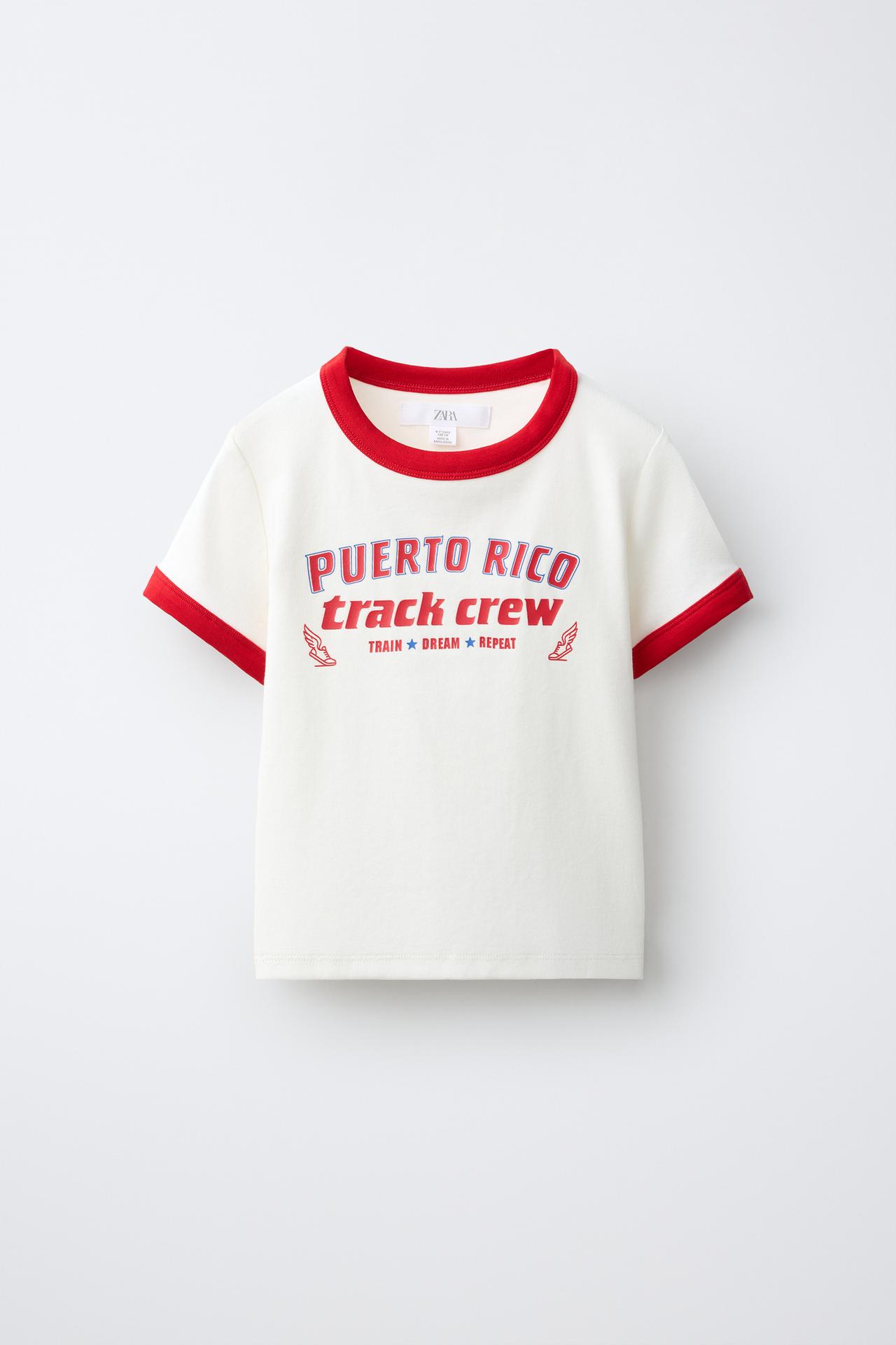 SOCCER PRINT T-SHIRT — Ecru