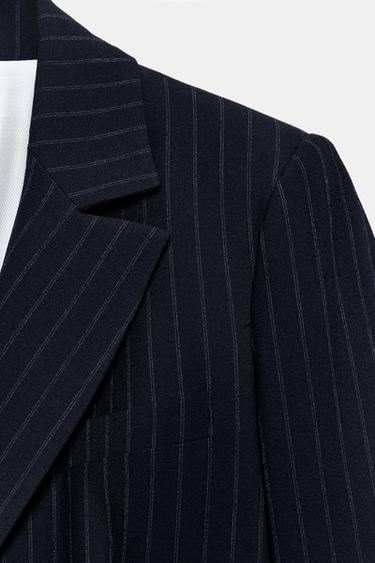 PINSTRIPE BLAZER - Navy blue by Zara - Image 9