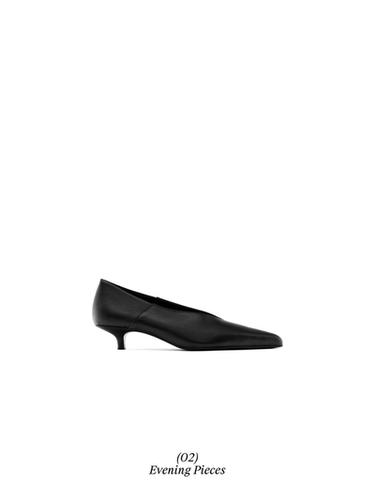 Zara Soft nappa leather court shoes - Black
