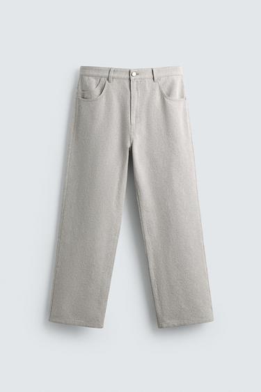 PANTALÓN STRAIGHT FIT JACQUARD - Gris de Zara